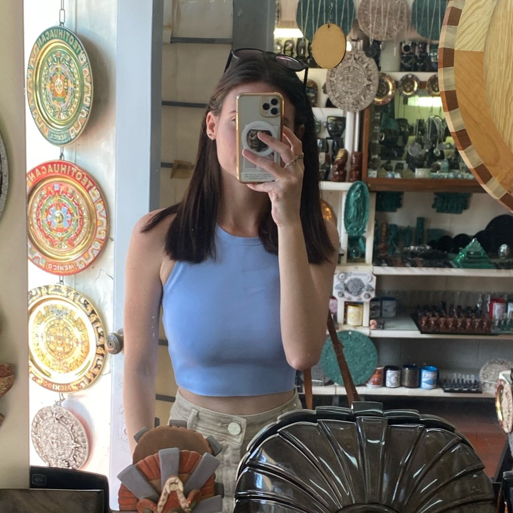 Zara blue crop top